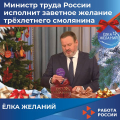 в рамках всероссийской благотворительной акции «Ёлка желаний» Министр труда и социальной защиты Российской Федерации Антон Котяков исполнит мечту юного смолянина Владислава - фото - 1